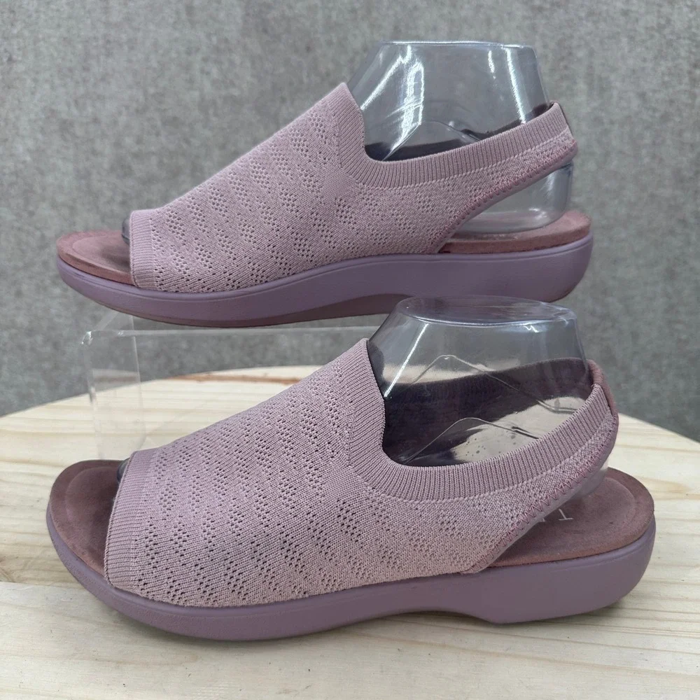 Traq by Alegria Sandals Womens 9.5-10 Pink Dream Knit Cross Strap Delilah